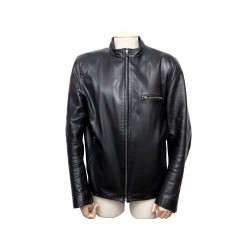 VESTE AGNES B BLOUSON EN CUIR NOIR HOMME 48 M BIKER BLACK JACKET COAT 1500€