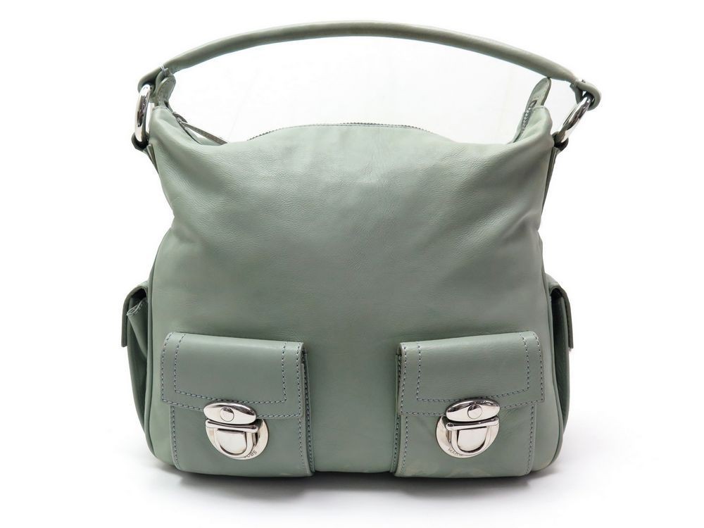 sac a main marc jacobs 30 cm en cuir vert d'eau aqua
