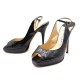 CHAUSSURES JIMMY CHOO ESCARPINS T37 EN CUIR PYTHON NOIR BLACK PUMP SHOES 990