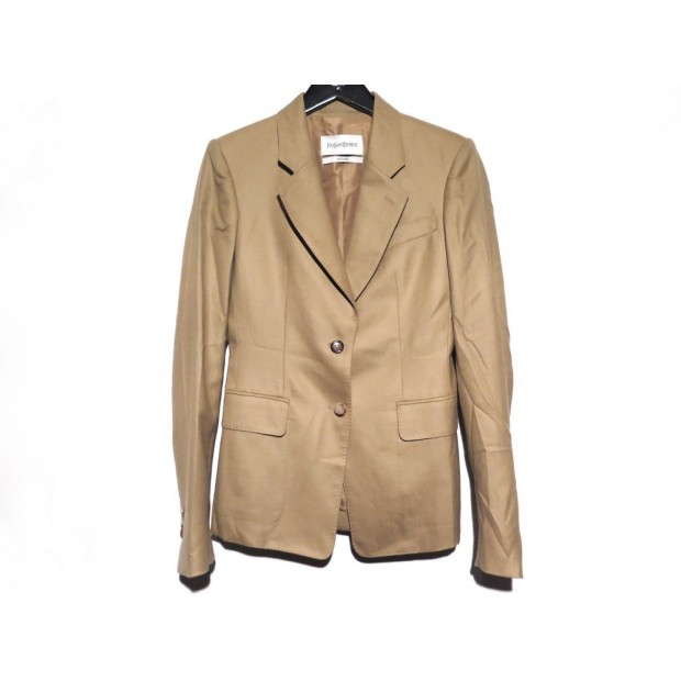 VESTE YVES SAINT LAURENT CINTREE 2 BOUTONS 244094 T36 S EN CACHEMIRE CAMEL 1990€