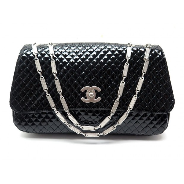 NEUF SAC A MAIN CHANEL TIMELESS BANDOULIERE EN CUIR VERNI MATELASSE PURSE 4100€