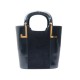 VINTAGE SAC A MAIN LANVIN EN CUIR ET DAIM BLEU MARINE BLUE NAVY LEATHER HANDBAG