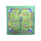 VINTAGE FOULARD HERMES JUMPING 100% SOIE VERTE 