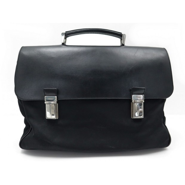 SACOCHE PRADA PORTE DOCUMENTS CARTABLE EN NYLON NOIR BLACK BUSINESS BAG 1200 