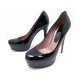 NEUF CHAUSSURES GUCCI 323523 ESCARPINS 39 IT 40 FR EN CUIR VERNI NOIR SHOES 520€