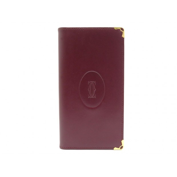 NEUF PORTE AGENDA MUST DE CARTIER EN CUIR BORDEAUX LEATHER DIARY HOLDER NEW 310€