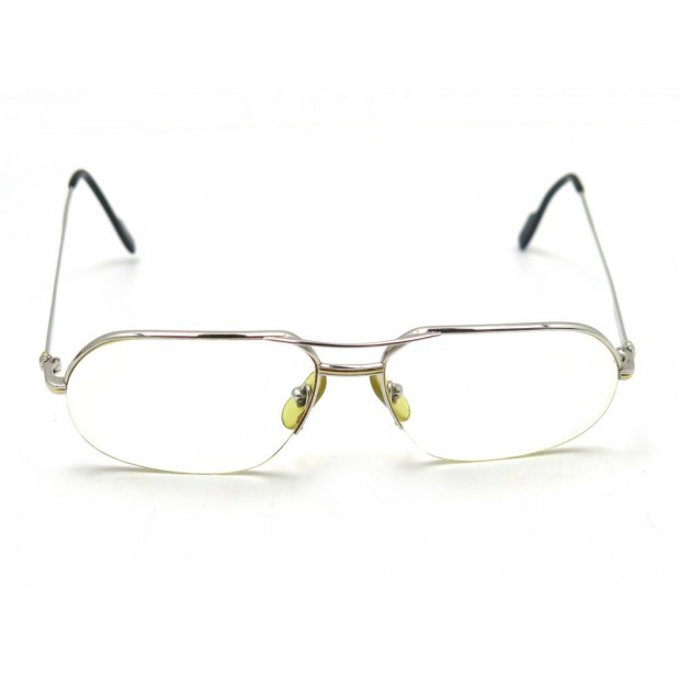 MONTURE DE LUNETTES CARTIER 140 EN METAL ARGENTE MIXTE BOITE ETUI GLASSES 650€