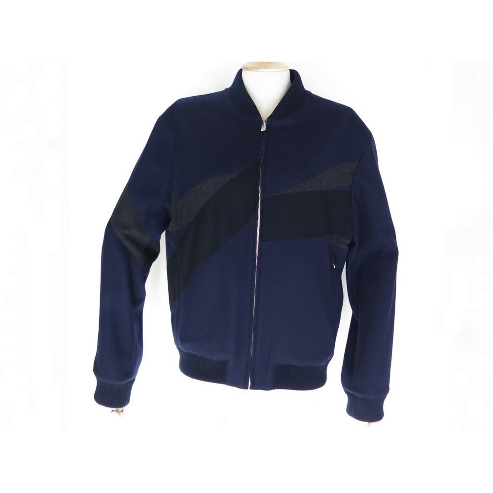 blouson hermes jockey 48 m veste homme laine bleu