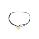 BRACELET POIRAY COEUR SECRET EN OR JAUNE 18K LIEN EN TISSU NOIR GOLD HEART 320€