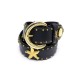 CEINTURE YVES SAINT LAURENT TAILLE 80 EN CUIR NOIR & BOUCLE DORE BLACK BELT 345