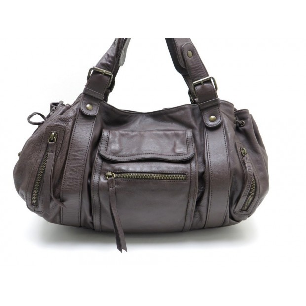 SAC A MAIN GERARD DAREL 24H SAINT GERMAIN ZIPPE EN CUIR MARRON PURSE 375€