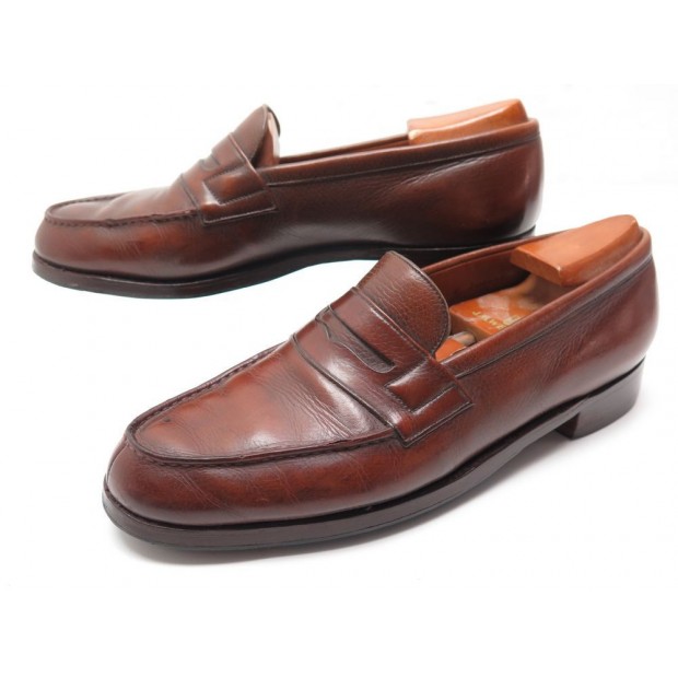 CHAUSSURES JM WESTON 180 8B 42 MOCASSINS CUIR MARRON + EMBAUCHOIRS LOAFERS 675