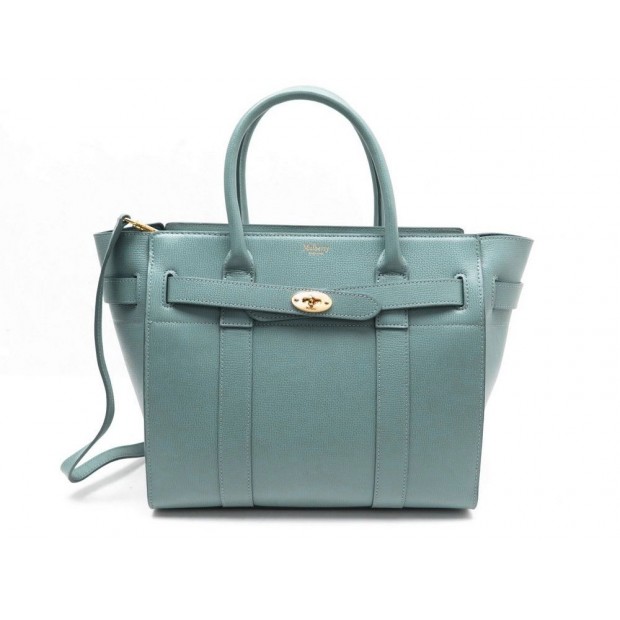 NEUF SAC A MAIN MULBERRY BAYSWATER CUIR GRAINE VERT D'EAU LEATHER HAND BAG 1195€