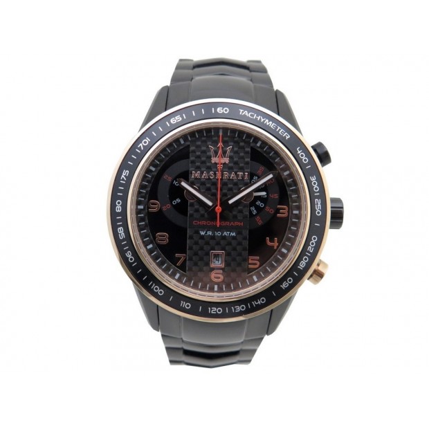 NEUF MONTRE MASERATI CORSA 21433 46 MM CHRONOGRAPH ACIER NOIR QUARTZ WATCH 379€