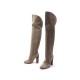 NEUF BOTTES HOTEL PARTICULIER CUISSARDES 37 EN DAIM TAUPE BOOTS SUEDE WADER 795€
