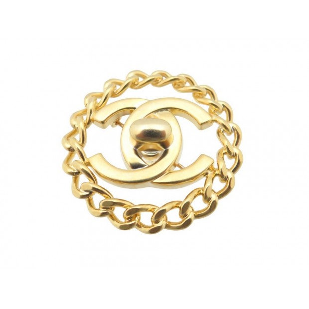 VINTAGE BROCHE CHANEL METAL DORE 