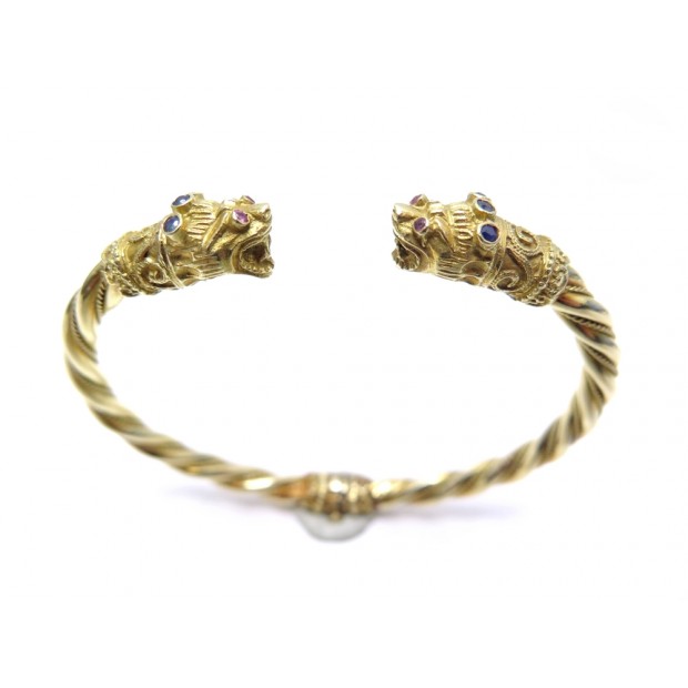 BRACELET STYLE DLG ZOLOTAS HERITAGE T 17 CM OR JAUNE 18K RUBIS ET SAPHIRS 31.1€