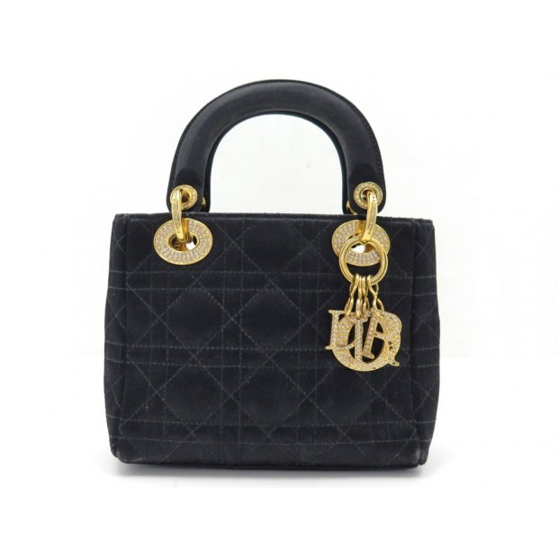 SAC A MAIN DIOR LADY MINI TOILE & STRASS 