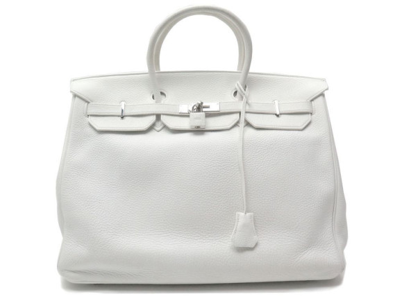 sac a main hermes birkin 40 en cuir togo blanc