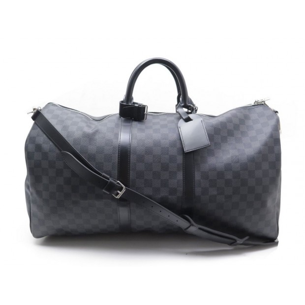 SAC A MAIN LOUIS VUITTON KEEPALL 55 TOILE DAMIER GRAPHITE BANDOULIERE BAG 1360€