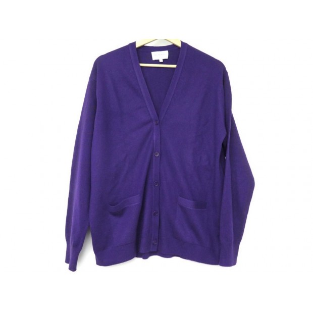 NEUF GILET ERIC BOMPARD MO2 T 40 L CACHEMIRE 2 FILS VIOLET CASHMERE VEST 280€