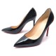 NEUF CHAUSSURES CHRISTIAN LOUBOUTIN PIGALLE VERNIS 100 3080680 43 CUIR NOIR 545€