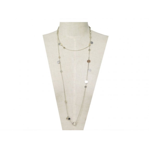 COLLIER HERMES SAUTOIR CONFETTIS 120 CM EN ARGENT & OR ROSE 18K NECKLACE 1370€