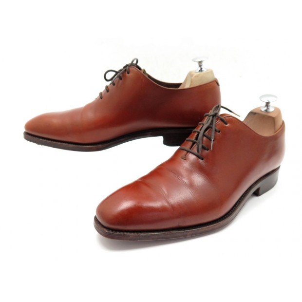 CHAUSSURES CARMINA RICHELIEU ONE CUT 8.5 42.5 EN CUIR MARRON LEATHER SHOES 395€