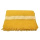 SERVIETTE DRAP DE PLAGE HERMES FOUTA PLAID COTON JAUNE YELLOW BEACH TOWEL 440€