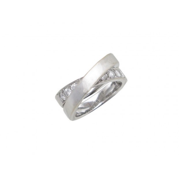 BAGUE CARTIER PARIS NOUVELLE VAGUE T54 EN OR BLANC ET DIAMANTS GOLD RING 4060