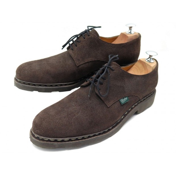 CHAUSSURES PARABOOT ISSY GRIFF DERBY 7.5 41.5 EN CUIR MARRON MIXTE SHOES 335€