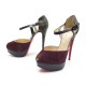 NEUF CHAUSSURES CHRISTIAN LOUBOUTIN ESCARPINS 39 PYTHON DAIM BORDEAUX SHOES 890