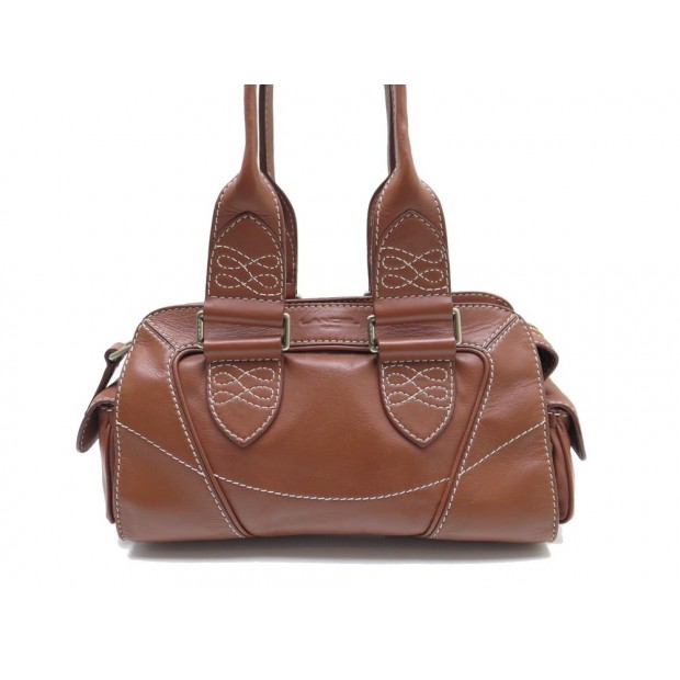 NEUF SAC A MAIN LANCEL CALIFOURCHON EN CUIR MARRON PORTE EPAULE PURSE 700€