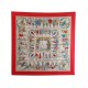 NEUF FOULARD HERMES COSTUMES CIVILS ACTUELS F. DE LA PERRIERE EN SOIE ROUGE 370€