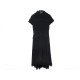 ROBE MI LONGUE YVES SAINT LAURENT 201183 M 38 EN LAINE NOIR WOOL DRESS 1900€