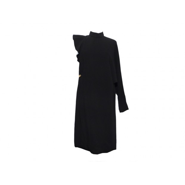 NEUF ROBE DE SOIREE MI LONGUE GIVENCHY 40 M SOIE NOIR EVENING SILK DRESS 1390€