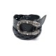 CEINTURE GUCCI DIONYSUS 456328 T 105 EN CUIR NOIR TETES DRAGON LEATHER BELT 495€