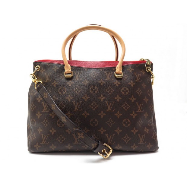 NEUF SAC A MAIN LOUIS VUITTON PALLAS MONOGRAM CERISE MM M41175 EN TOILE 1840€