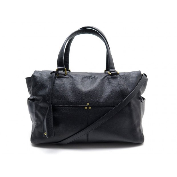 SAC A MAIN JEROME DREYFUSS GEORGES CUIR GRAINE NOIR HAND BAG BLACK LEATHER 590€