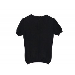 PULL A MANCHES COURTES LORO PIANA TAILLE 40 IT 36 FR CACHEMIRE NOIR SWEATER 980