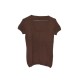 PULL A MANCHES COURTES LORO PIANA T 40 IT 36 FR CACHEMIRE MARRON SWEATER 980