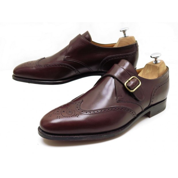 NEUF CHAUSSURES JOHN LOBB BARSKY 9E 43 CUIR MARRON MOCASSINS BOUCLE SHOES 1150€