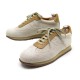 NEUF CHAUSSURES HERMES BASKETS QUICK H 43 TOILE BEIGE CUIR MARRON SNEAKERS 650
