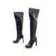 CHAUSSURES BOTTES CELINE 39.5 CUISSARDE EN CUIR NOIR LEATHER BOOTS SHOES 950€