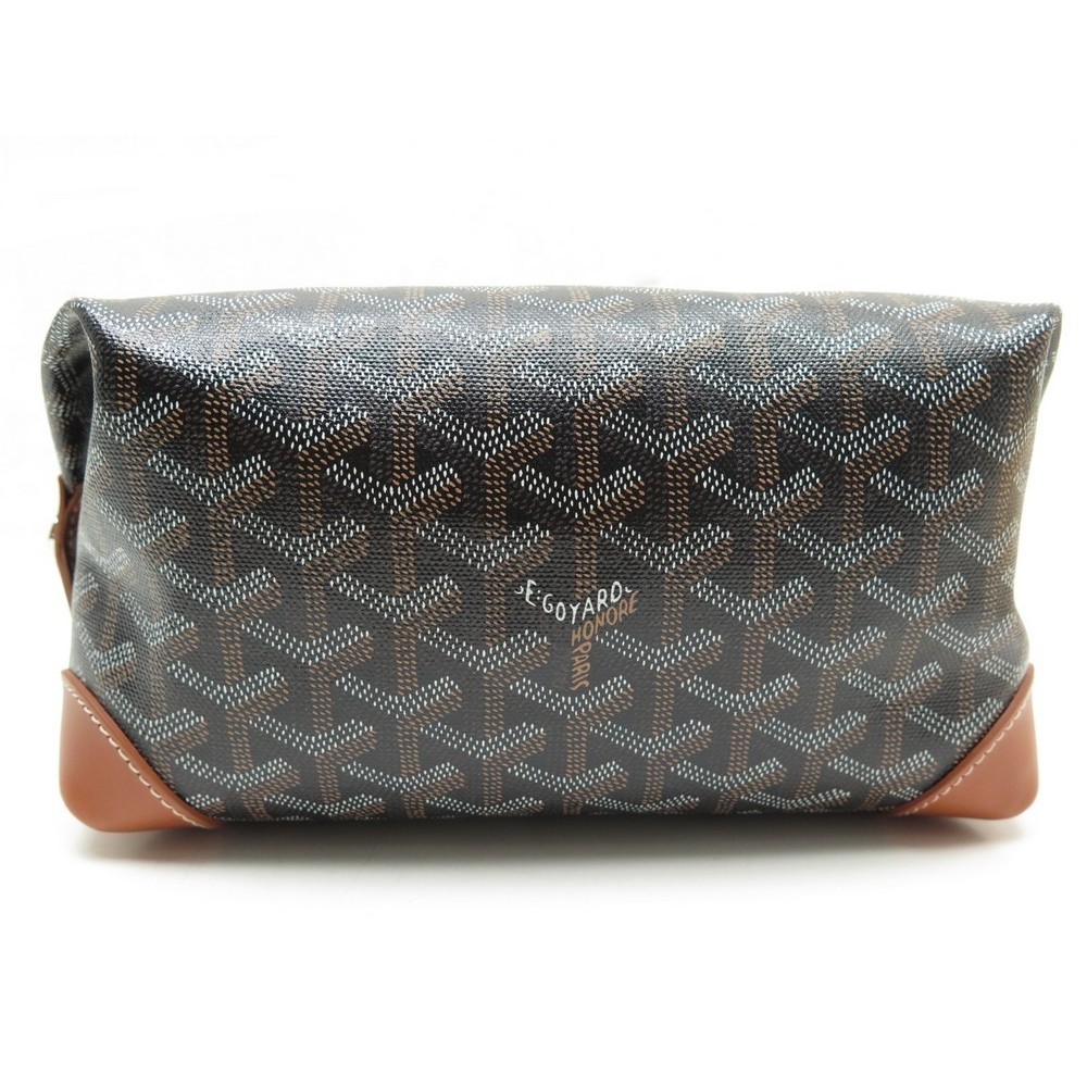 Goyard Toiletry Bag  Boeing 25 Trousse Canvas Bag Gray