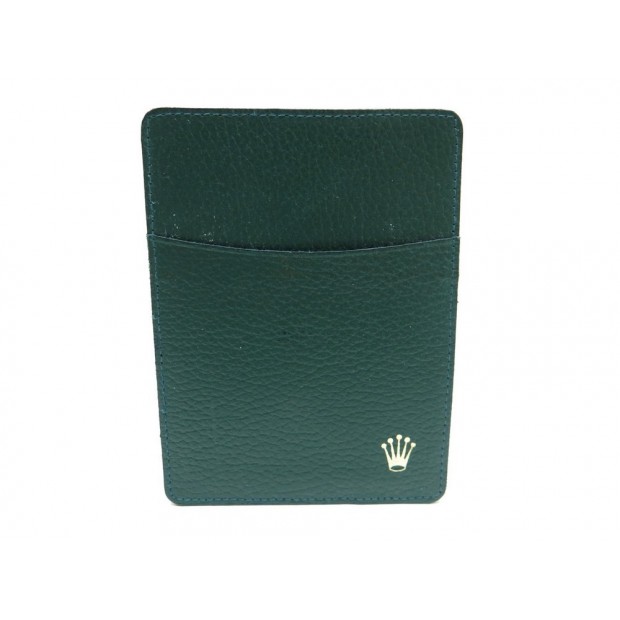 PORTE CARTES ROLEX 101.40.55 DOCUMENT POUR MONTRE EN CUIR VERT CARDS HOLDER