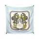 FOULARD HERMES BRIDES DE GALA PAR HUGO GRYGKAR SOIE BLEUE BLUE SILK SCARF 370€