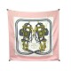 FOULARD HERMES BRIDES DE GALA PAR HUGO GRYGKAR EN SOIE ROSE PINK SILK SCARF 370€