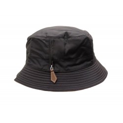 NEUF CHAPEAU HERMES VENDOME T 60 TOILE MARRON TIRETTE CUIR & CACHEMIRE HAT 305€