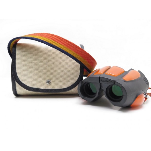 NEUF SAC ETUI + JUMELLES HERMES FUJINON 8X23-6 EN TOILE BANDOULIERE BINOCULARS